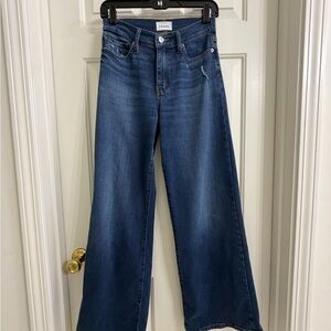 Frame Denim Dark Blue Wide Leg High-Rise Jeans
